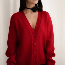 Кардиган красный - Одежда, обувь